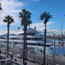 Fancy yacht in the port